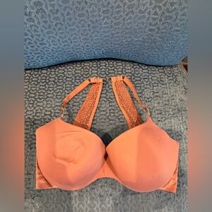 Victoria's Secret Lace back Strap Bra with connector for racer back style. 34DDD